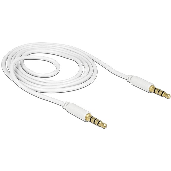 Delock 3.5mm 4.pol. jack dugó - 3.5mm 4.pol. jack dugó kábel, 1m (83440)