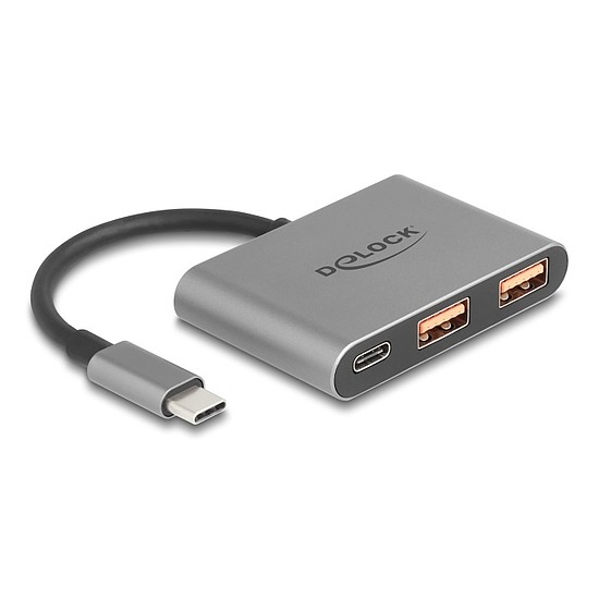 Delock 3 port USB Hub 10 Gbps USB Type-C csatlakozóval - 1 x USB Type-C + 2 x A-típusú USB csatlakozó