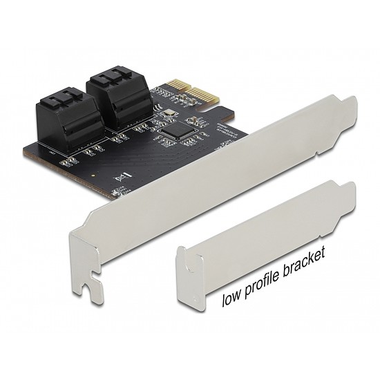 Delock 4 portos SATA PCI Express x1 Kártya - alacsony profilú formatényező (90010)