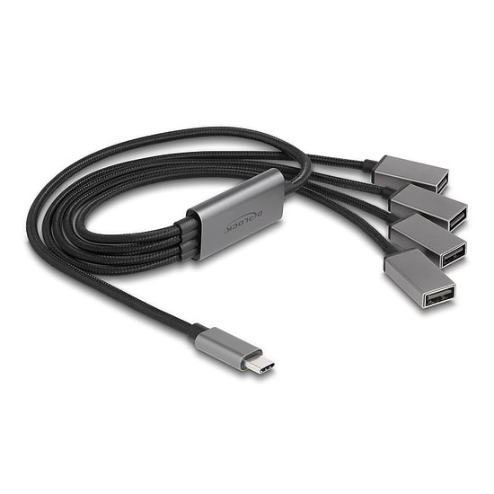 Delock 4 portos USB 2.0 kábel hub USB Type-C csatlakozóval 60 cm