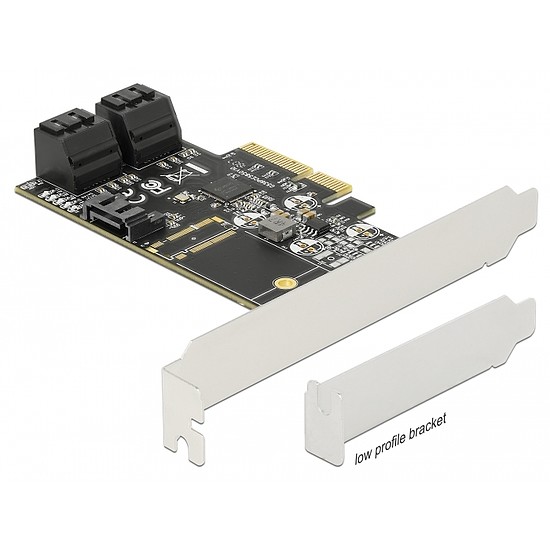 Delock 5 portos SATA PCI Express x4 Kártya - alacsony profilú formatényező (90395) megszűnő