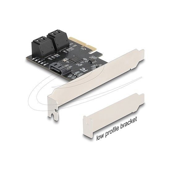 Delock 5 portos SATA vezérlő PCI Express x4 kártya - alacsony profilú formatényező