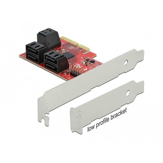 Delock 6 portos SATA PCI Express x4 Kártya - alacsony profilú formatényező (89042)
