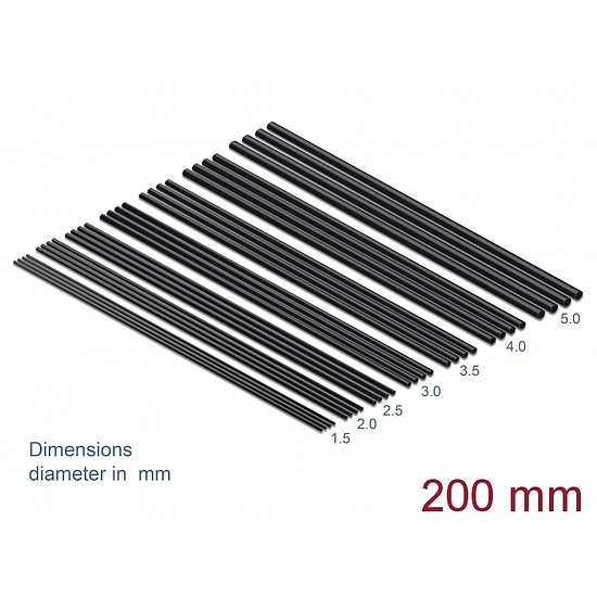 Delock A hőre zsugorodó csőkészlet 28 db.-os, 200 mm hosszú és fekete színű (18988)