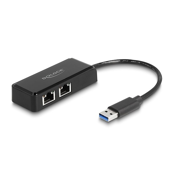 Delock A-típusú USB adapter 2 x Gigabit LAN