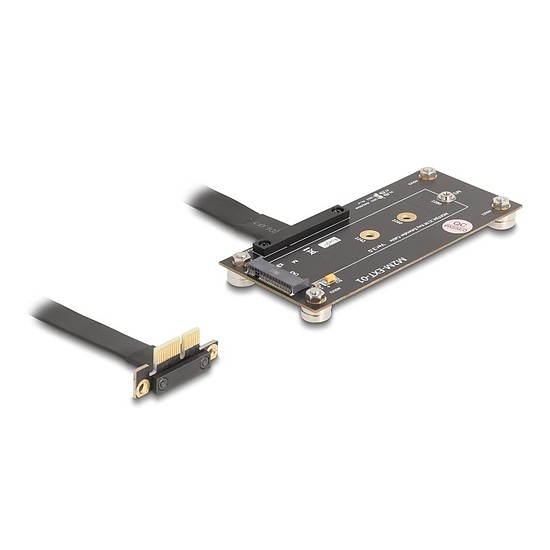 Delock adapter PCIe 3.0 x1 apa 90 -os szögben M.2 Key M anya csatlakozóra, 10 cm-es kábellel