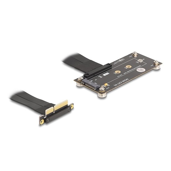 Delock adapter PCIe 3.0 x4 apa 90 -os szögben M.2 Key M anya csatlakozóra, 10 cm-es kábellel