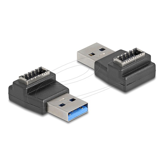 Delock Adapter USB 10 Gbps A-típusú USB csatlakozó E-típusú A kulcs csatlakozó, fekete színű