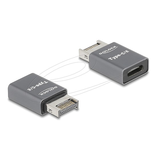 Delock Adapter USB 10 Gbps E-típusú A apa -USB Type-C anya fém