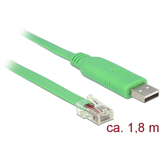 Delock Adapter USB 2.0 A-típusú apa > 1 x soros RS-232 RJ45 apa 1,8 m (62960)