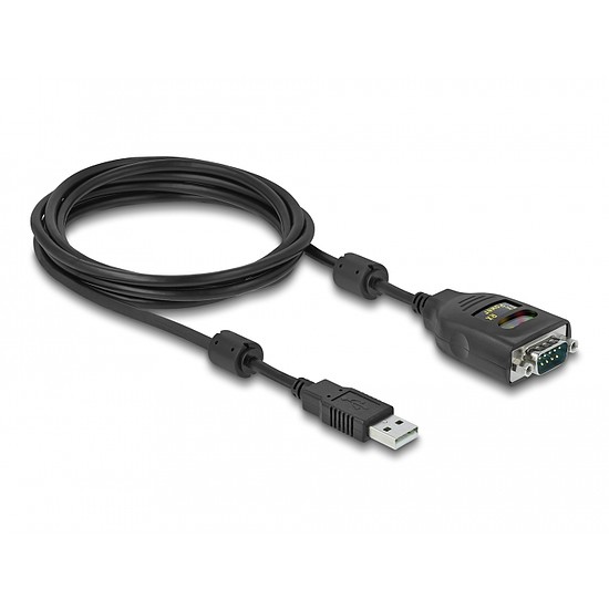 Delock Adapter USB 2.0 A-típusú - soros RS-232 D-Sub 9 tűs 2.5 kV galvanikusan izolált 2 m (64154)