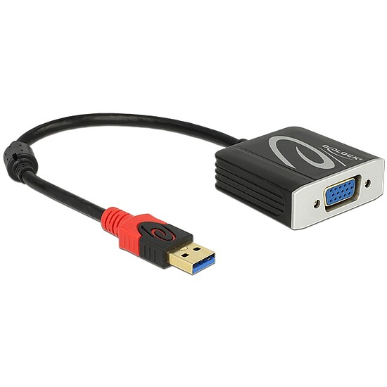 Delock Adapter USB 3.0 A-típusú csatlakozódugóval > VGA csatlakozóhüvellyel (62738)