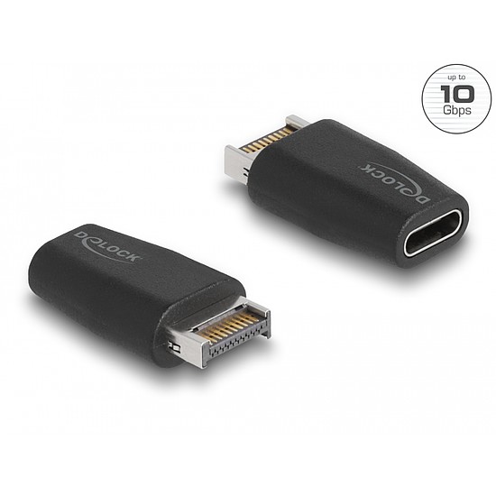 Delock Adapter USB 3.2 kulcs A apa -USB Type-C anya fekete (66059)