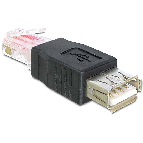 Delock Adapter USB-A female > RJ45 male, fekete (65234)