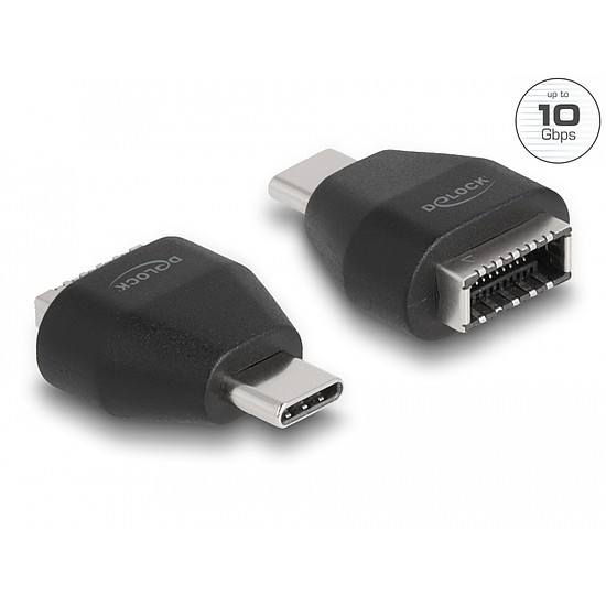 Delock Adapter USB Type-C apa - USB 3.2 kulcs A anya fekete (66058)