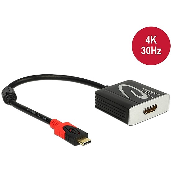 Delock Adapter USB Type-C csatlakozódugóval > HDMI csatlakozóhüvellyel (DP váltakozó mód) 4K 30 Hz (62999)