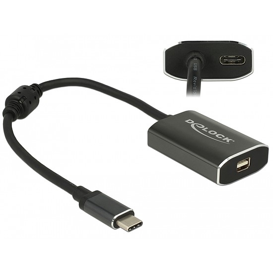 Delock Adapter USB Type-C csatlakozódugóval > mini Displayport csatlakozóhüvellyel (DP váltakozó mó (62990)