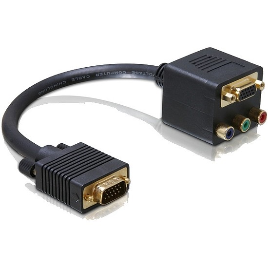 Delock Adapter VGA male to VGA + 3x Cinch female (65059)