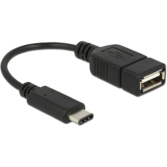 Delock Adapterkábel USB Type-C 2.0 dugó > USB 2.0 A típusú hüvely 15 cm fekete (65579)