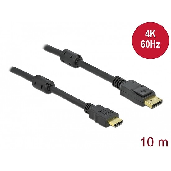 Delock Aktív DisplayPort 1.2 - HDMI kábel 4K 60 Hz 10 méter hosszú (85960)