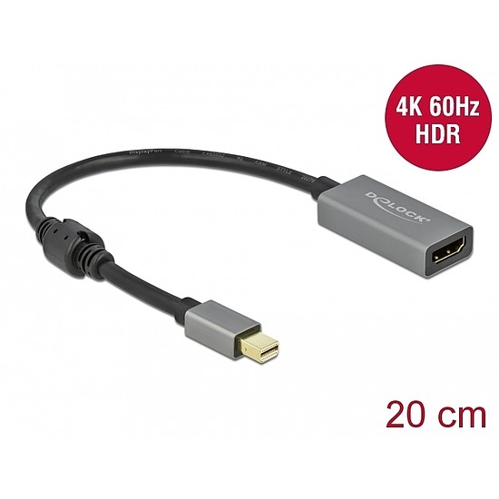 Delock Aktív mini DisplayPort 1.4 - HDMI átalakító 4K 60 Hz (HDR) (66570)