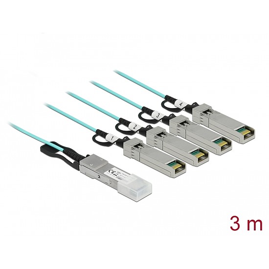 Delock Aktív optikai kábel QSFP+ > 4 x SFP+ 3 m (84058)