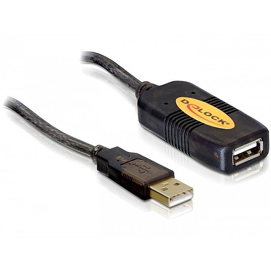Delock aktív USB 2.0 hosszabbító kábel, 5 m. (82308)