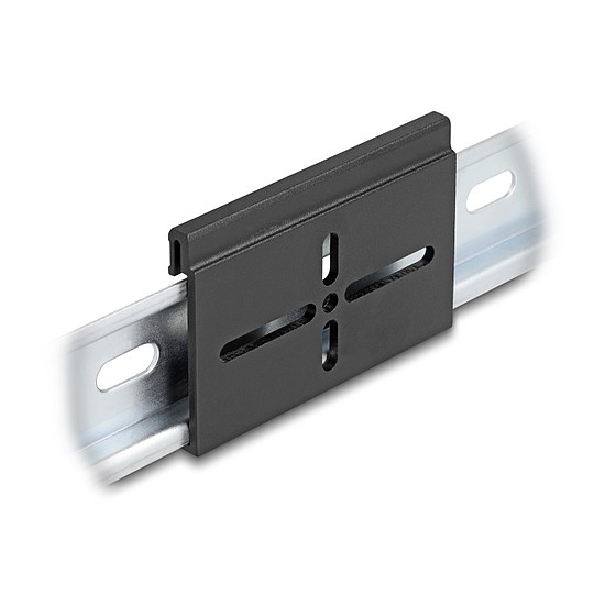 Delock Alumínium beépítő csipesz DIN sínhez 70,0 x 47,8 mm ezüst fekete