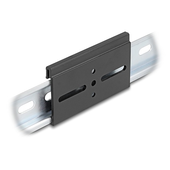 Delock Alumínium beépítő csipesz DIN sínhez 80,0 x 47,8 mm ezüst fekete