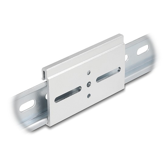 Delock Alumínium beépítő csipesz DIN sínhez 80,0 x 47,8 mm ezüst színű