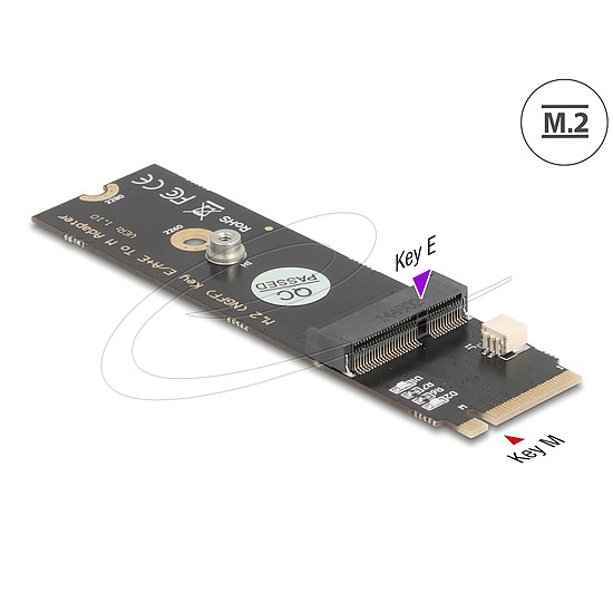 Delock Átalakító M.2 kulcs M apa - M.2 kulcs E csatlakoztató USB és PCIe modulhoz