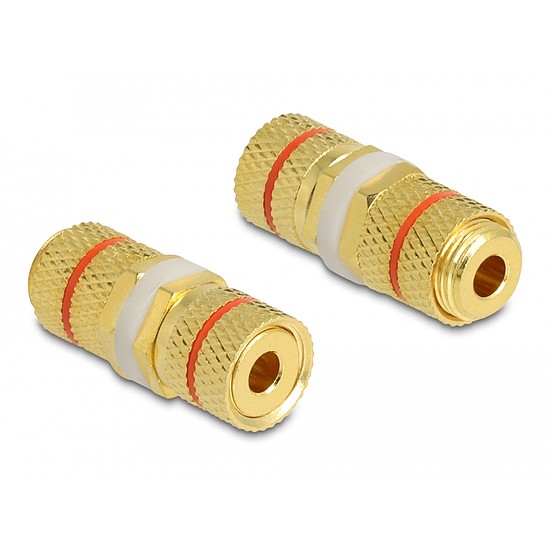 Delock Audio csatlakozókat összekötő adapter installációhoz, piros gyűrűvel (64143)