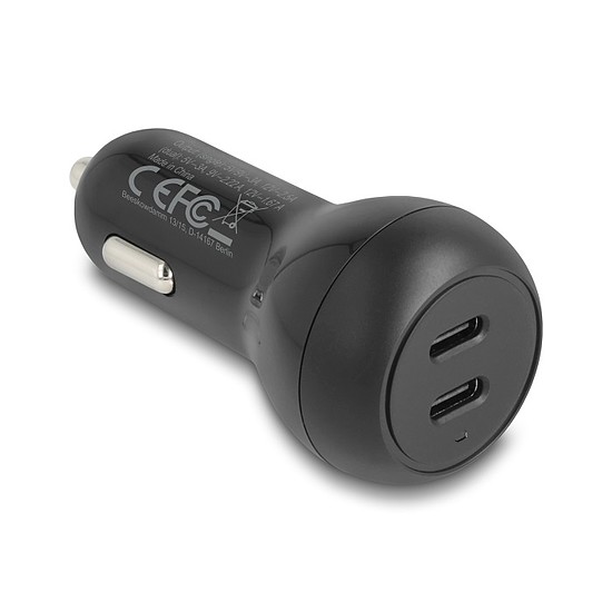 Delock autós töltő 2 x USB Type-C PD 3.0 40 W teljesítménnyel