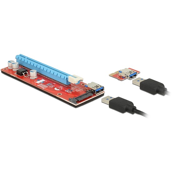 Delock Bővítőkártya PCI Express x1 > PCI Express x16, 60 cm-es USB-kábellel (41423)