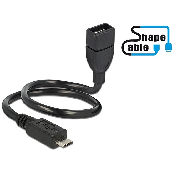 Delock Cable USB 2.0 Micro-B apa> USB 2.0 Type-A anya OTG ShapeCable 0.35 m (83927)