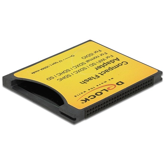 Delock Compact Flash-adapter > iSDIO (WiFi SD), SDHC, SDXC memóriakártyához, 25Mbps (62637)