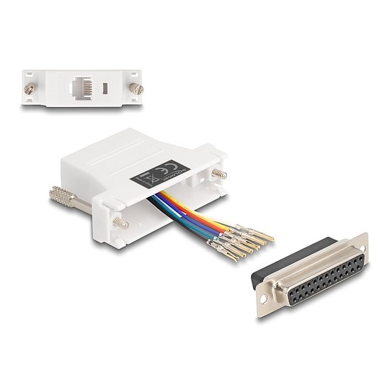 Delock D-Sub 25-tűs anya RJ12 anya összekötő adapter fehér