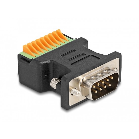 Delock D-Sub 9 apa - Terminal block adapter nyomógombbal