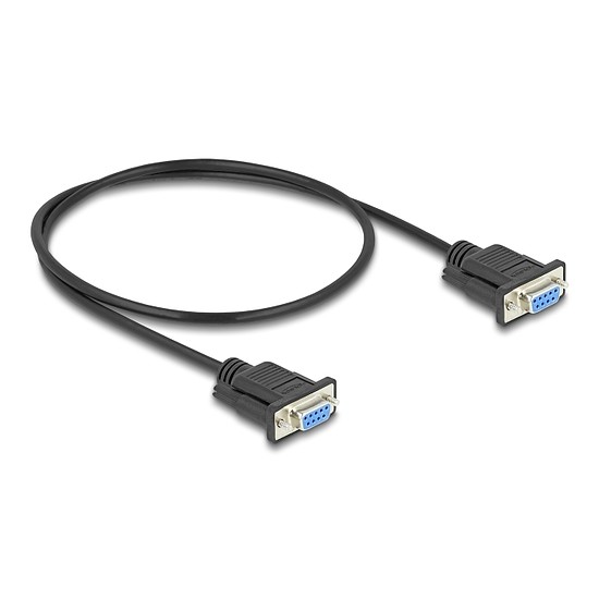 Delock D-Sub9-es, RS-232 soros kábel, anya-anya, 0,5 m