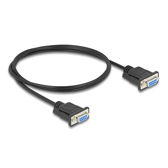 Delock D-Sub9-es, RS-232 soros kábel, anya-anya, 1 m