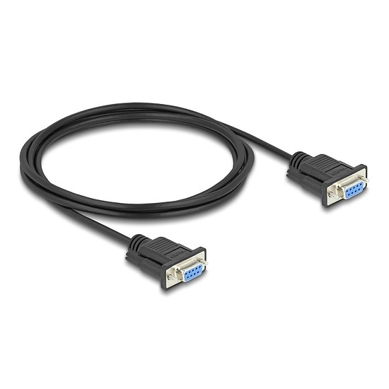 Delock D-Sub9-es, RS-232 soros kábel, anya-anya, 2 m