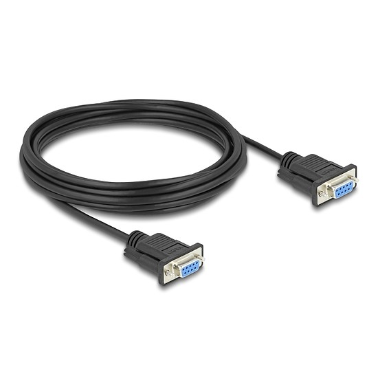 Delock D-Sub9-es, RS-232 soros kábel, anya-anya, 5 m