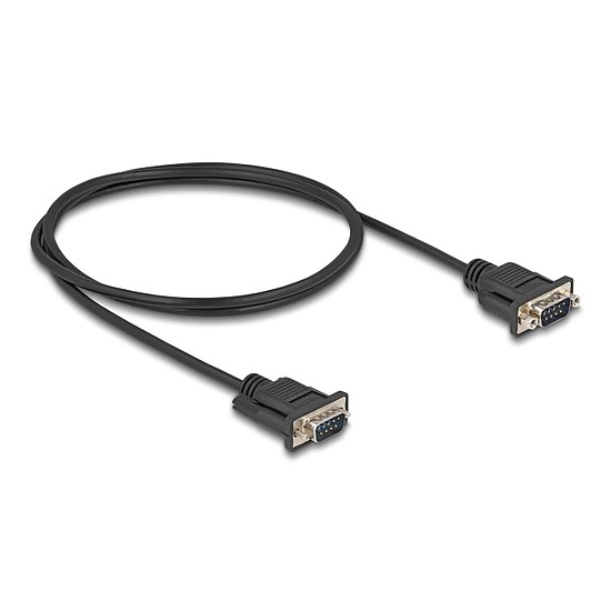 Delock D-Sub9-es, RS-232 soros kábel, apa-apa, 1 m