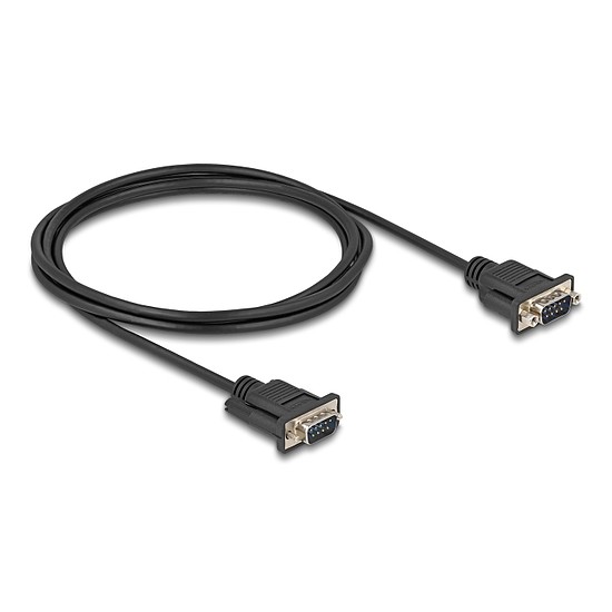 Delock D-Sub9-es, RS-232 soros kábel, apa-apa, 2 m
