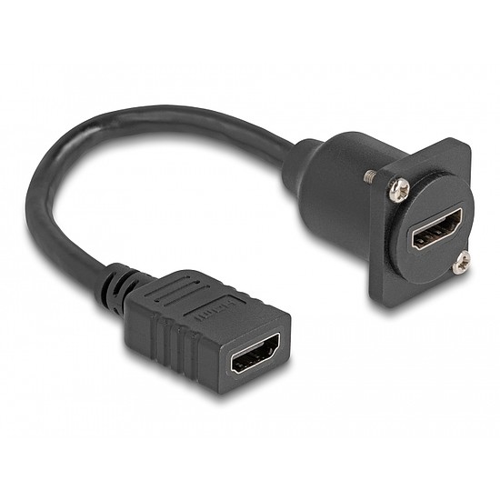 Delock D-típusú HDMI kábel anya anya fekete 20 cm