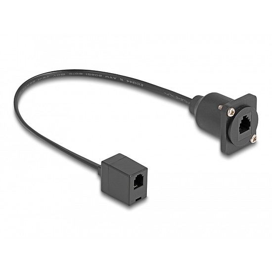 Delock D-típusú RJ10 kábel anya anya fekete 30 cm
