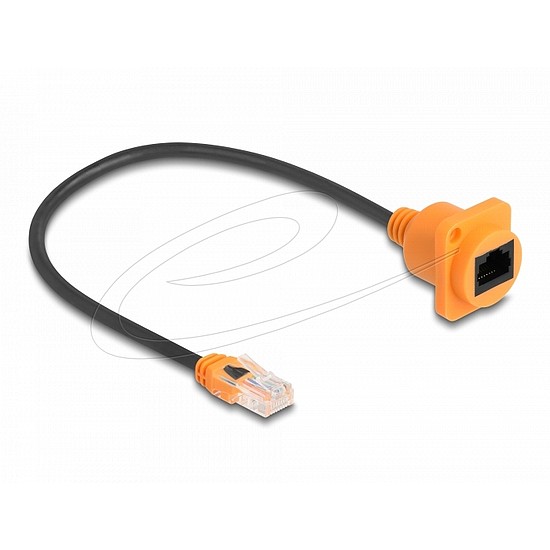 Delock D-Type RJ45 kábelcsatlakozó a jackhez Cat.5e UTP narancssárga / fekete 30 cm (90804)