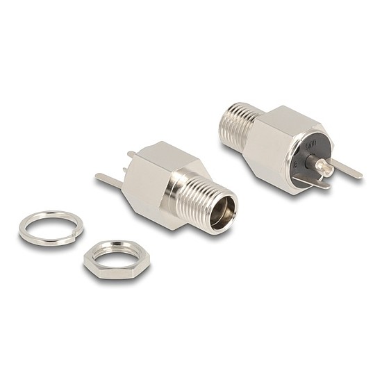 Delock DC csatlakozó anya 5,5 x 2,5 mm-es forrasztott foglalatfej verzióval - Hexagon 20 V / 9 A