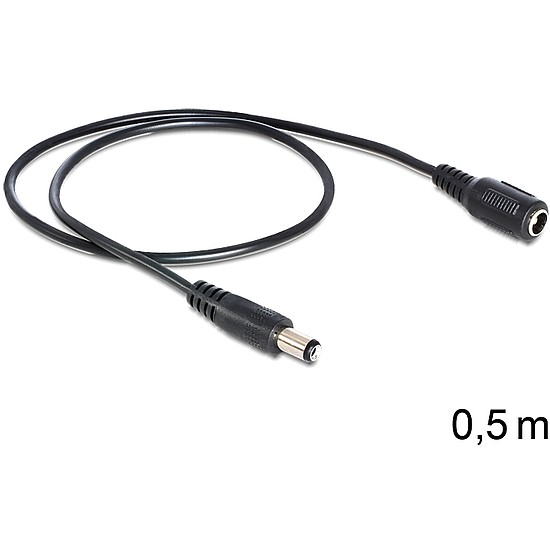 Delock DC (egyenáram) hosszabbító kábel, 5.5 x 2.1 mm apa > anya (83290)