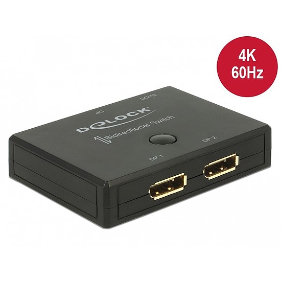 Delock Displayport 2 - 1 kapcsoló kétirányú 4K 60 Hz (18750)